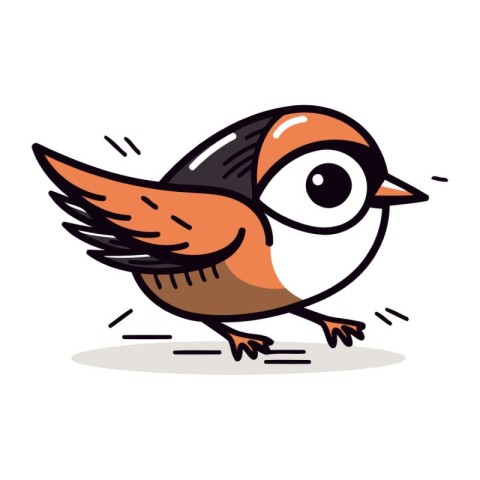 Cartoon illustration of a cute little bird. Vector clip art.