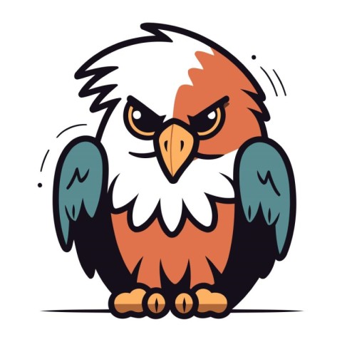 Bald Eagle Bird Cartoon Mascot Character Vector Illustration.