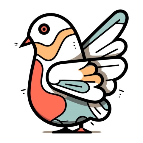 Cartoon Illustration of Cute Little Bird Bird for Coloring Book