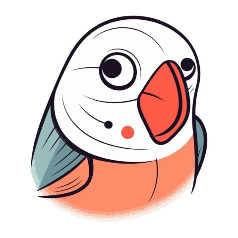 Cute parrot isolated on a white background. Vector illustration.