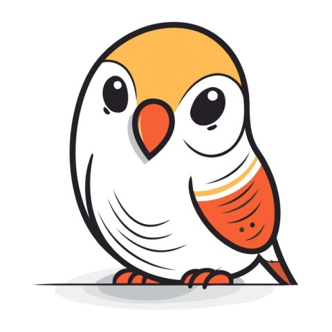 Cute cartoon bird isolated on a white background. Vector illustr