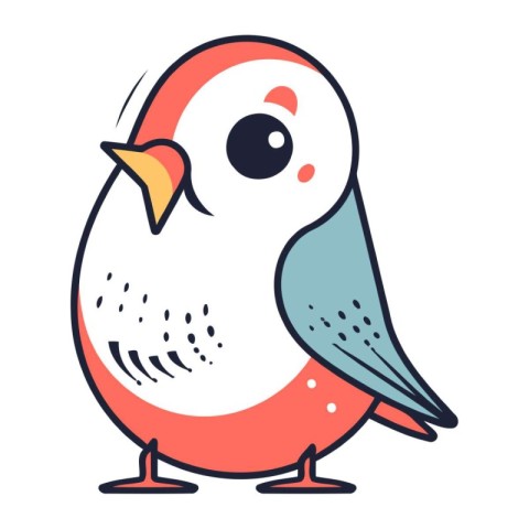 Cute little bird. Vector illustration in cartoon style. Isolated