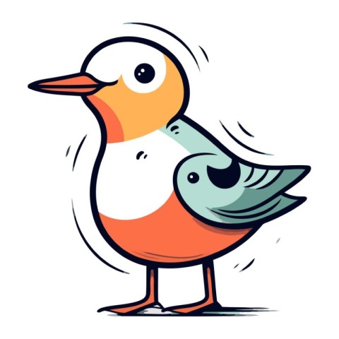 Vector illustration of a cute cartoon bird isolated on a white b