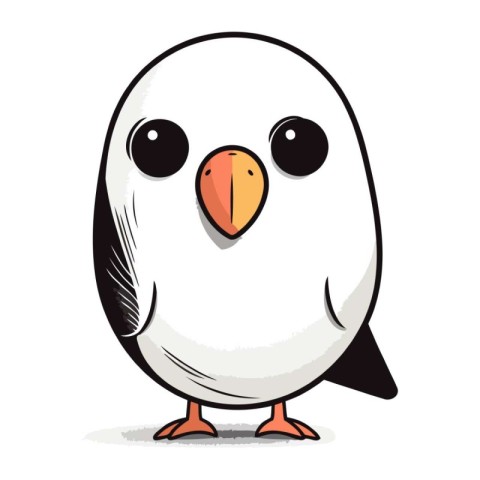 Cute cartoon penguin on a white background. vector illustration.