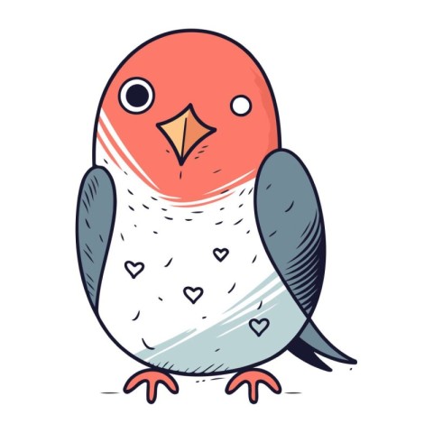 Vector illustration of a cute cartoon parrot. Isolated on white