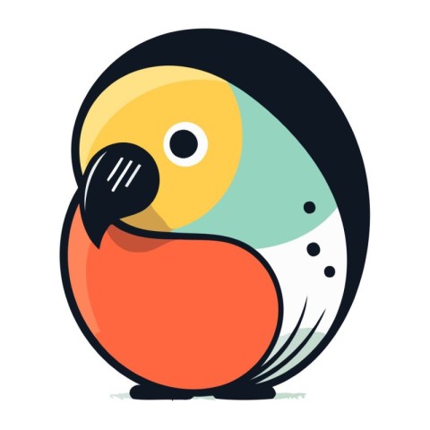 Cute parrot isolated on a white background. Vector illustration.