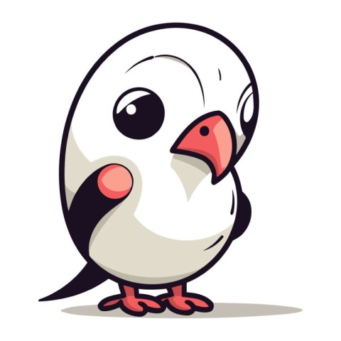 Pigeon isolated on white background. Cartoon style. Vector illus