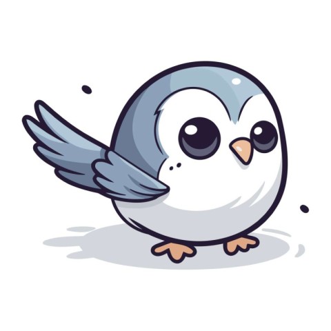 Cute Bird Cartoon Character Vector Illustration Isolated on Whit