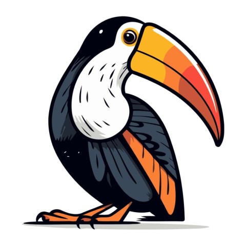 Toucan. vector illustration isolated on white background. Cartoo