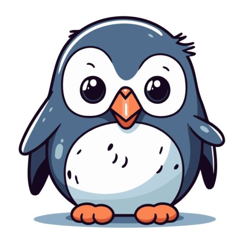 Cartoon penguin. Cute cartoon penguin. Vector illustration.