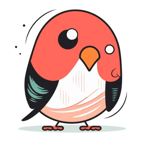 Bullfinch vector illustration. Cute cartoon bullfinch.