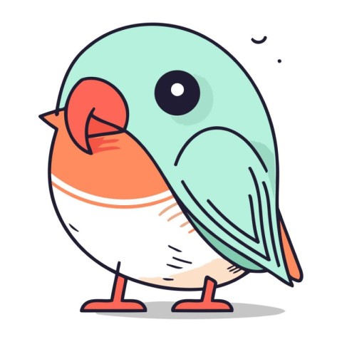 Cute cartoon bird. Vector illustration of a cute little bird.