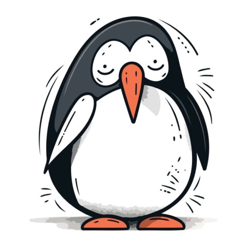 Cartoon penguin. Vector illustration of a cute penguin.