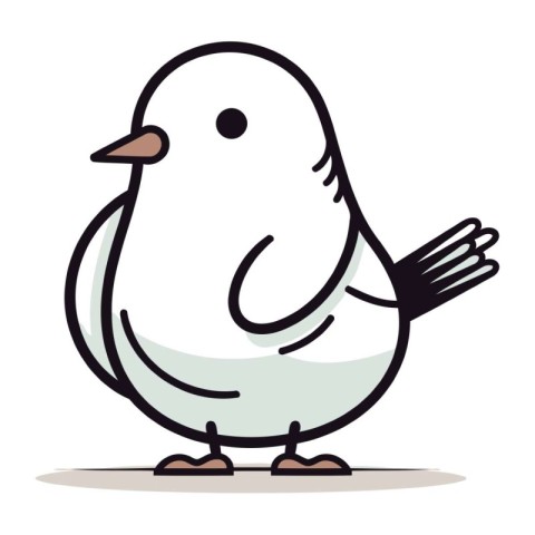 Pigeon cartoon vector illustration. Cute doodle bird character.