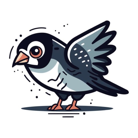 Pigeon bird. Cute cartoon character. Vector illustration.