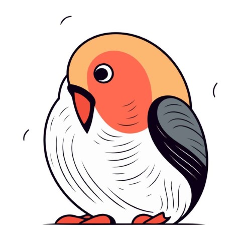 Parrot. Vector illustration of a cute parrot on a white backgrou