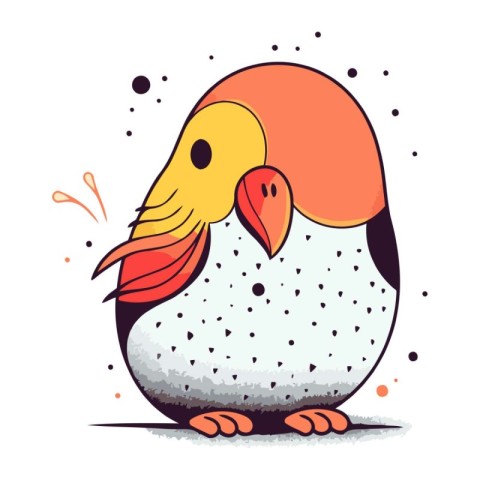 Cute cartoon parrot on a white background. Vector illustration.