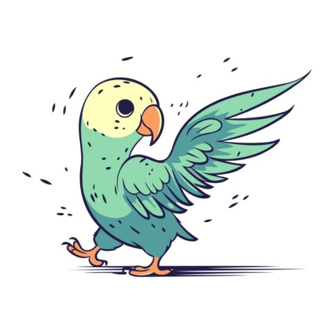 Cartoon parrot. Vector illustration of a cute pet parrot.