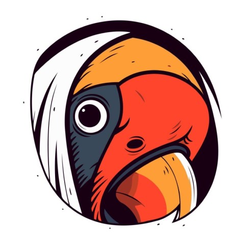 Tropical parrot. Vector illustration of a parrot.