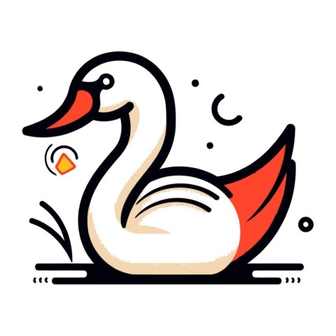 Swan. Vector illustration. Isolated on a white background.