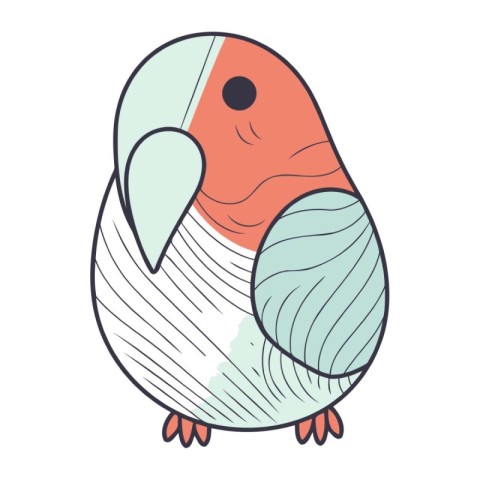 Cute parrot vector illustration. Hand drawn doodle bird.