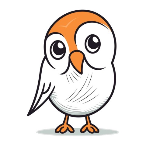 Cute little bird isolated on a white background. Vector illustra