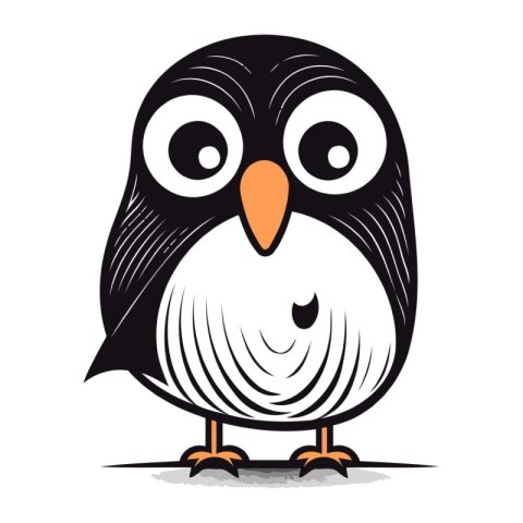 cute cartoon penguin isolated on a white background. vector illu