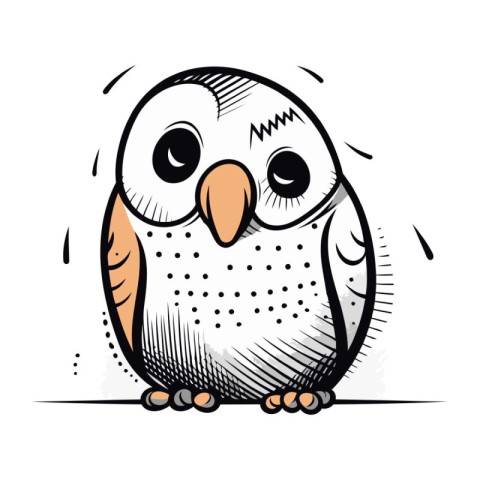 Owl. Cute cartoon character. Vector illustration on white backgr