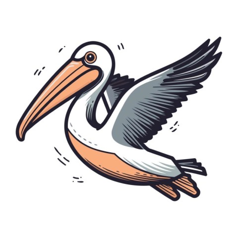 Pelican bird icon. Cartoon illustration of pelican bird vector i