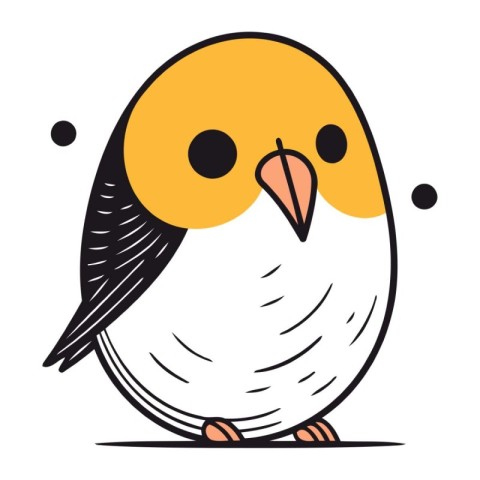 Cute cartoon bird. Vector illustration. Flat design. Isolated on