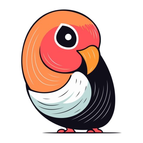 Cute cartoon parrot. Vector illustration isolated on white backg