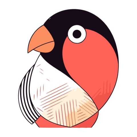 Vector illustration of a cute cartoon parrot on a white backgrou