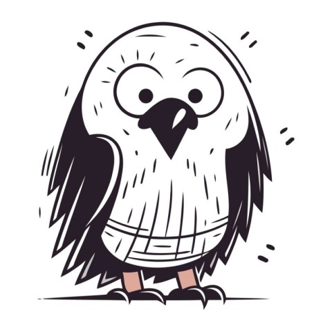 Cute cartoon owl. Vector illustration isolated on a white backgr