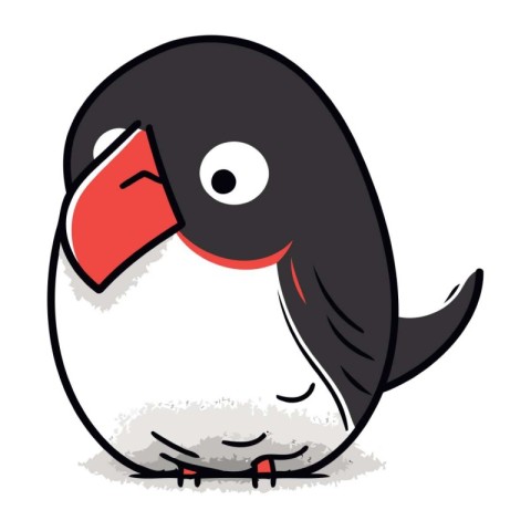 cute penguin cartoon isolated on white background. vector illust