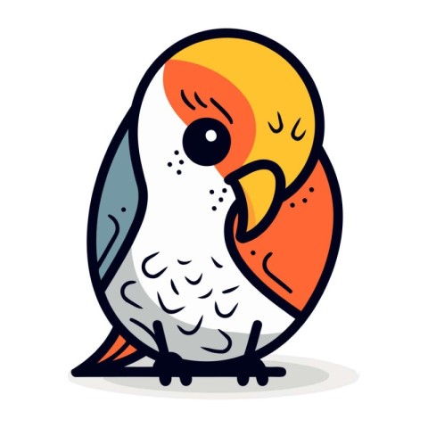 Cartoon parrot isolated on a white background. Vector illustrati