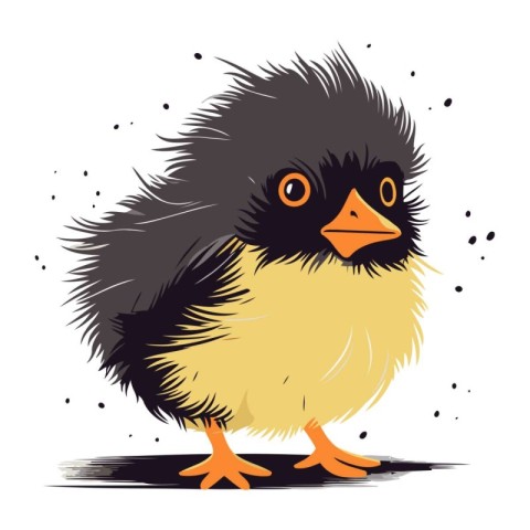 Vector illustration of a little chick. Isolated on white backgro