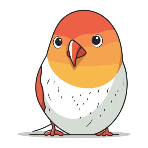 Cute cartoon bird. Vector illustration isolated on a white backg