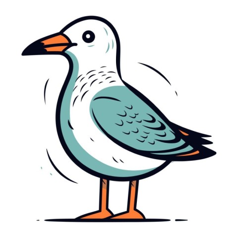 Seagull vector illustration. Isolated on a white background.