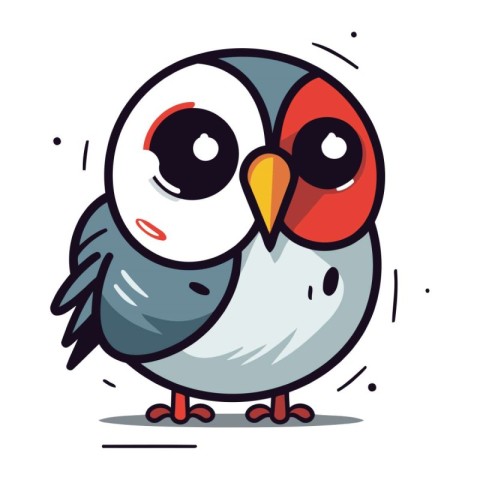 Cute cartoon owl. Vector illustration. Isolated on white backgro