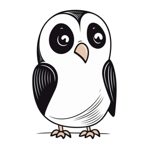 cute cartoon penguin isolated on a white background. vector illu