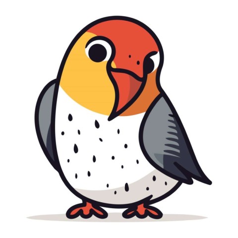 Cute cartoon parrot. Vector illustration isolated on white backg