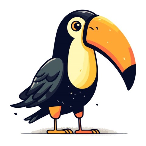 Cartoon toucan bird. Vector illustration isolated on white backg