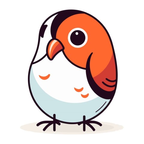 Cute cartoon bird. Isolated on white background. Vector illustra