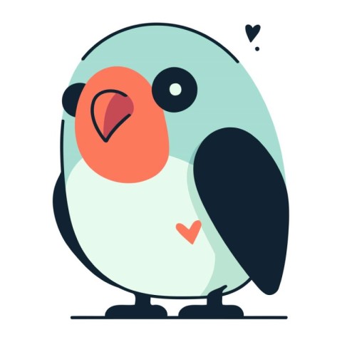 Cute cartoon parrot. Vector illustration isolated on white backg