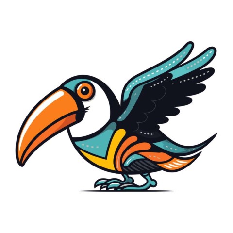 Toucan bird vector illustration. Cartoon toucan bird icon.