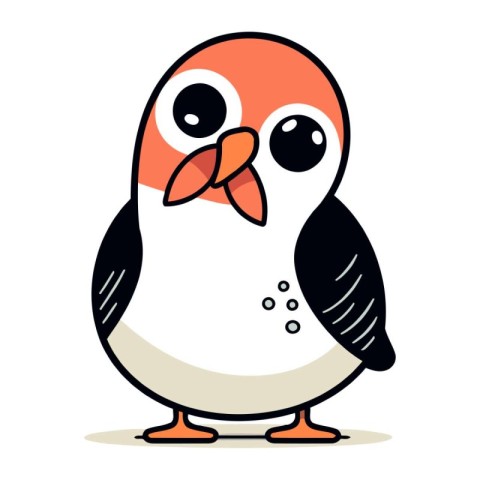 Cute cartoon penguin. Vector illustration isolated on white back