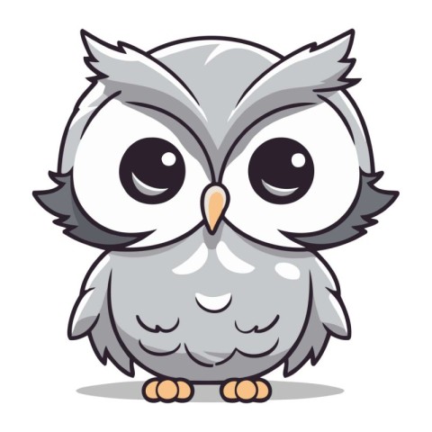 Owl character cartoon style vector illustration isolated on whit