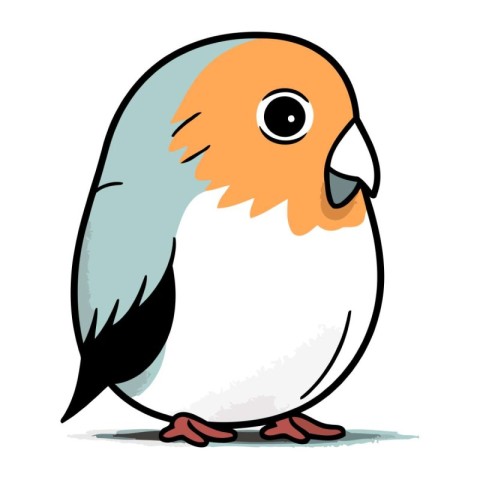 Illustration of a cute parrot isolated on a white background.