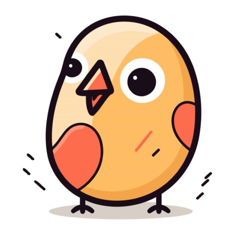 Vector illustration of cute little chick in cartoon style. Isola