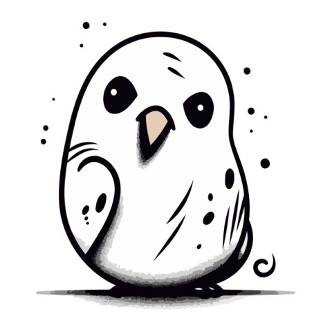 Illustration of a cute cartoon owl isolated on a white backgroun